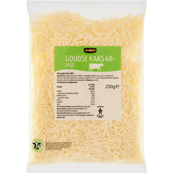 Jumbo Goudse Kaas Mild 48+ Geraspt 250g
