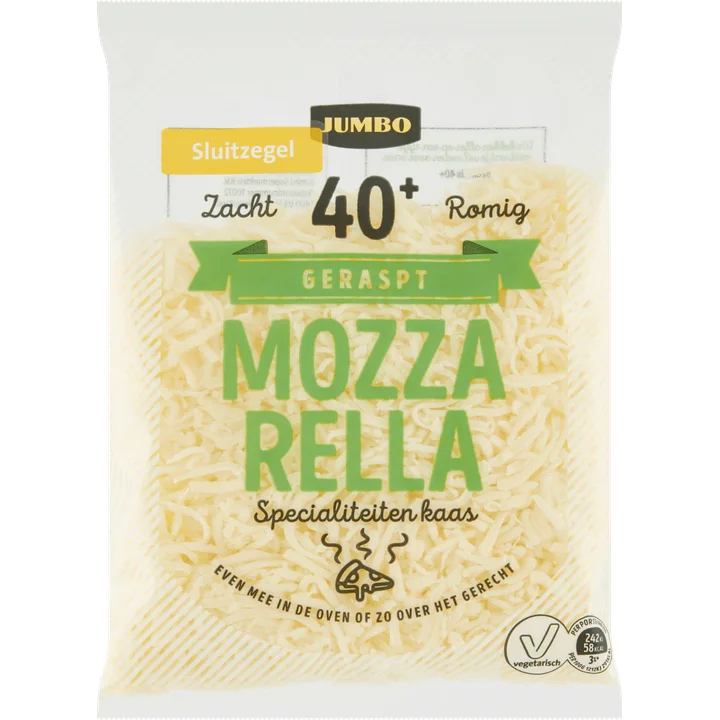 Jumbo Geraspte Mozzarella 40+ 150 g