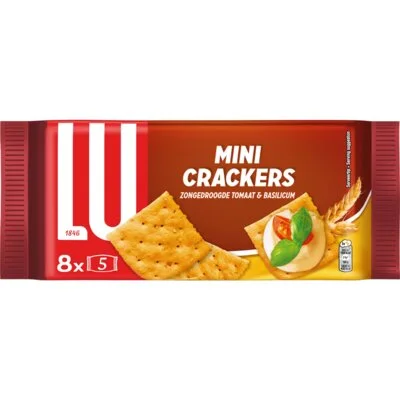 LU Mini Crackers Zongedroogde Tomaat & Basilicum 8 x 5 Stuks 250g