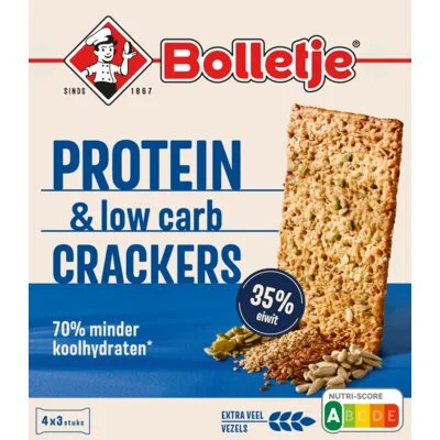 Bolletje Protein & Low Carb Crackers 4 x 3 Stuks 190 g