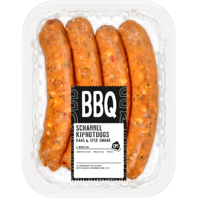 AH BBQ scharrel kiphotdog kaas en spek