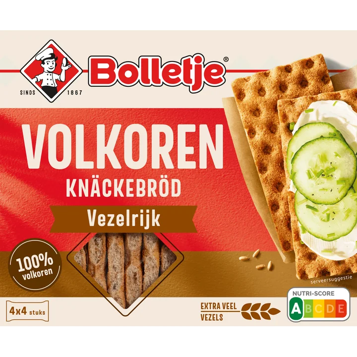 Bolletje Volkoren Knäckebröd Vezelrijk 4 x 4 Stuks 265 g