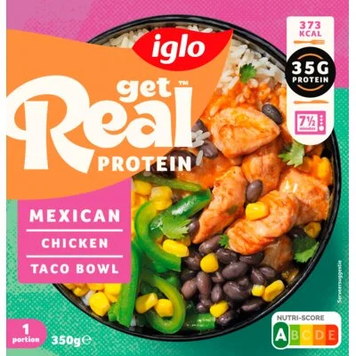 Iglo Get real protein Mexican chicken taco