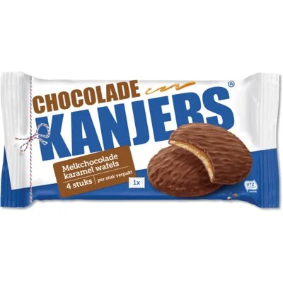 Kanjers Melkchocolade Karamel Wafels 4 Stuks