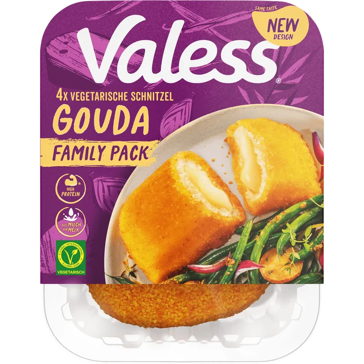 Valess Vegetarische Schnitzel Gouda Family Pack 4 Stuks 360 g