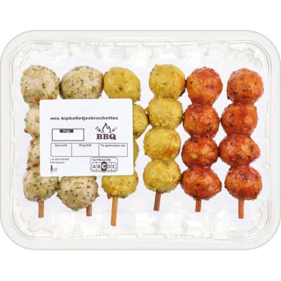 Mix kipballetjesbrochettes bel
