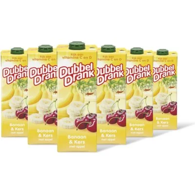 DubbelDrank Banaan & kers 6-pacak