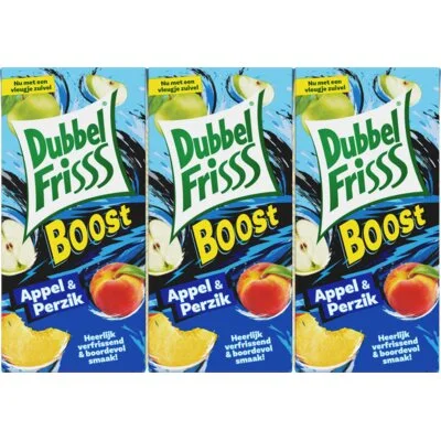 DubbelFrisss Boost appel & perzik 6-pack