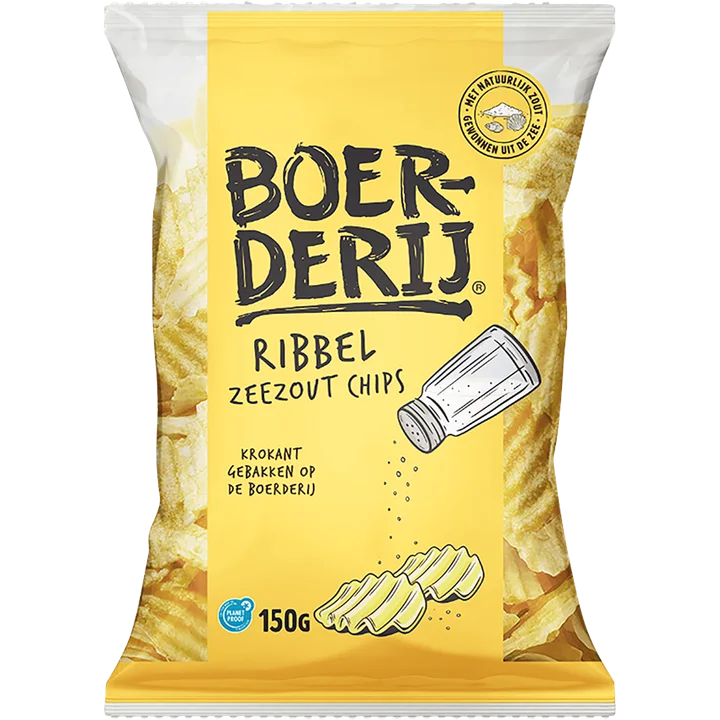 Boerderij Chips Ribbel Zeezout 150 g