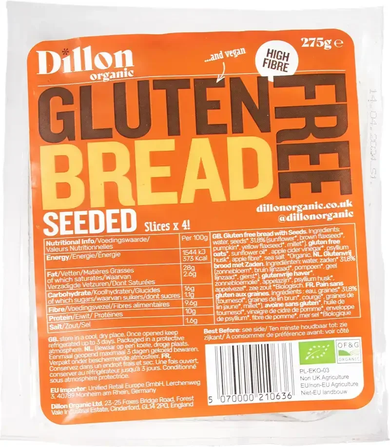 Glutenvrij brood pitten en zaden