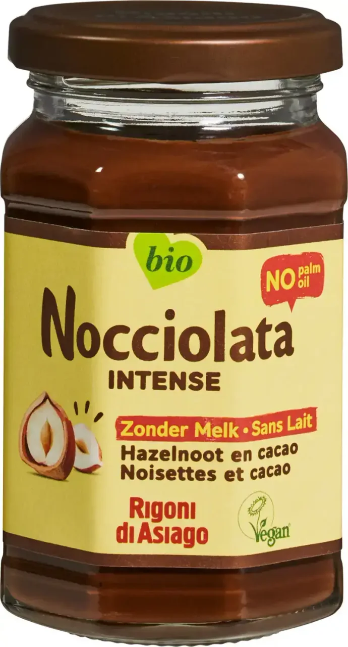 Cacao- en hazelnootpasta zonder melk