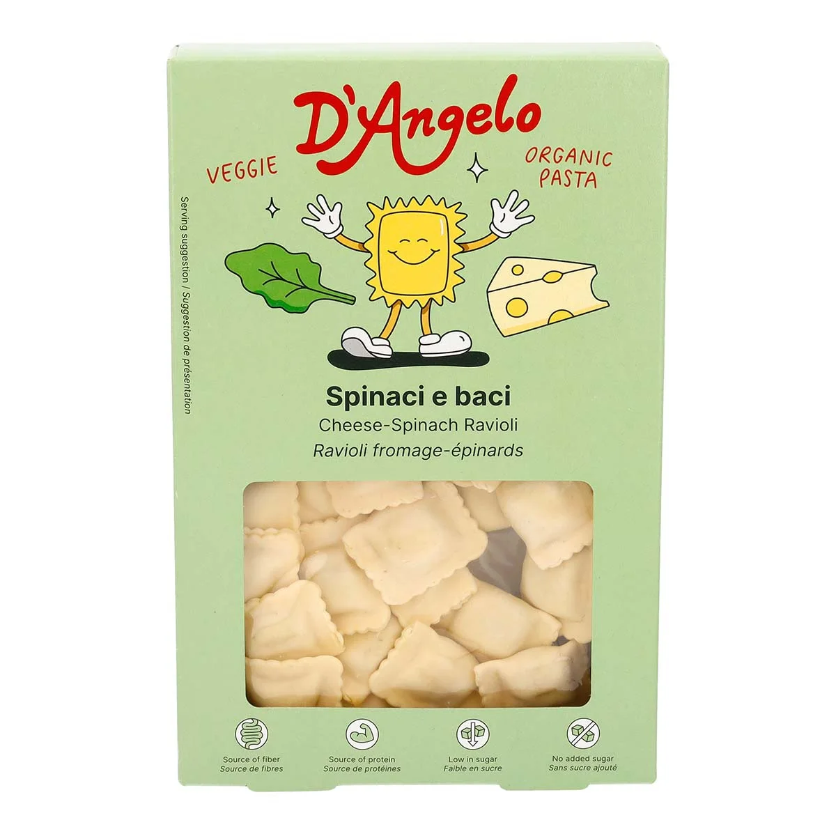 Ravioli kaas-spinazie bloem