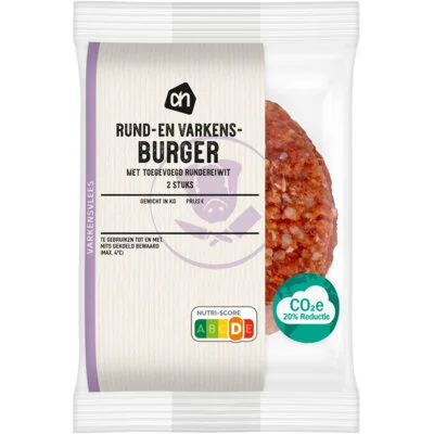 AH Rund- en varkensburger met rundereiwit
