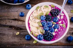 Blauwe bessen-ontbijtsmoothie