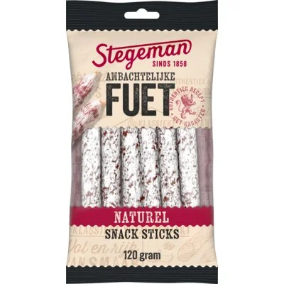 Stegeman Ambachtelijke Fuet Naturel Snack Sticks 120 g