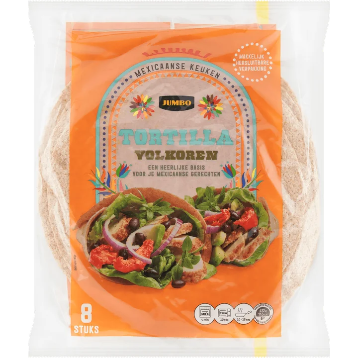 Jumbo Tortilla Volkoren 8 Stuks
