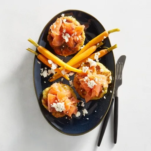 Aardappelkoekjes met gerookte zalm