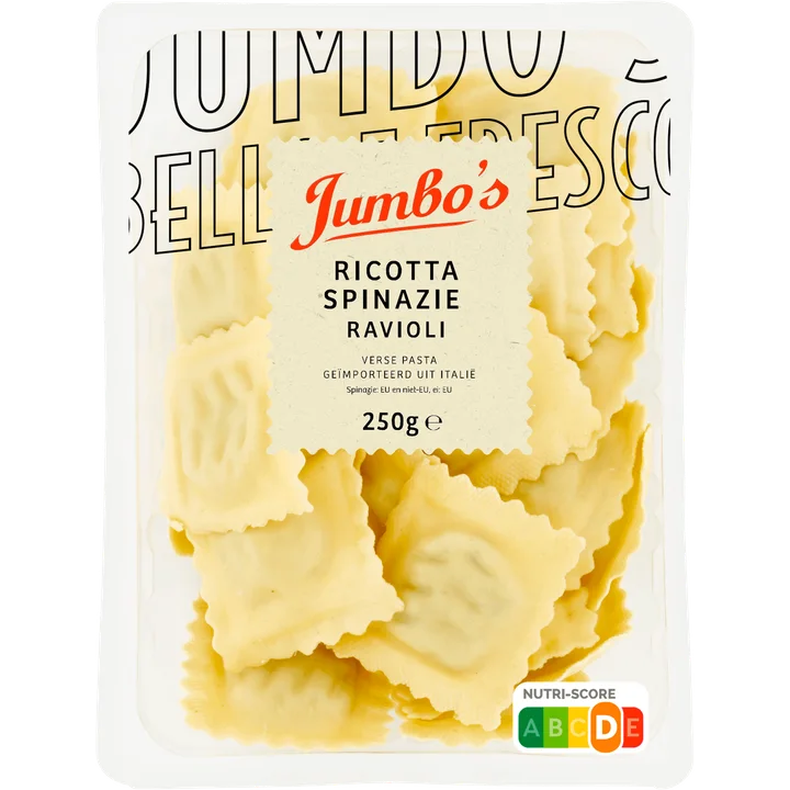 Jumbo's Verse Pasta Ricotta Spinazie Ravioli 250 g