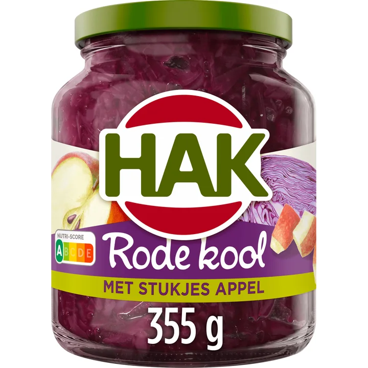 Hak Rode Kool met Stukjes Appel 355 g