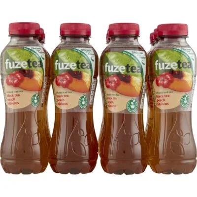 Fuze Tea Black ice tea peach hibiscus 12-pack