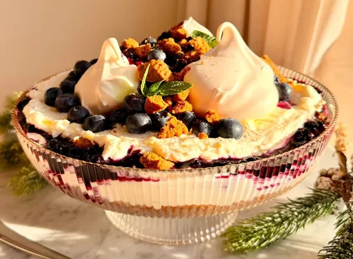 Blueberry cheesecake trifle van Veggilaine