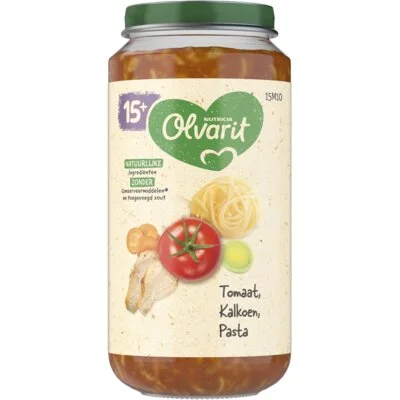 Olvarit 15+ mnd tomaat kalkoen pasta