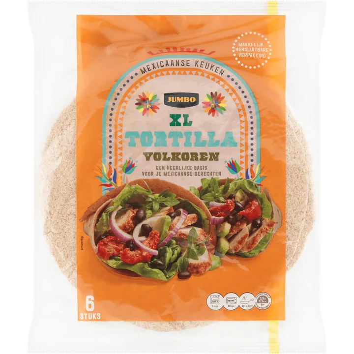 Jumbo XL Tortilla Volkoren 6 Stuks