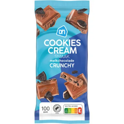 AH Cookies cream melkchocolade crunchy