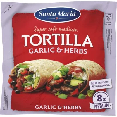 Santa Maria Tortilla wraps garlic&herbs 8x medium