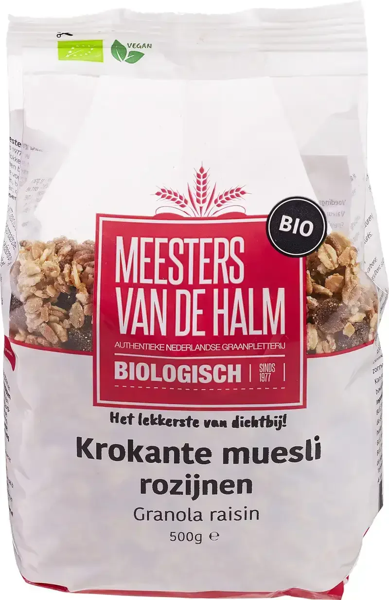 Krokante muesli rozijnen