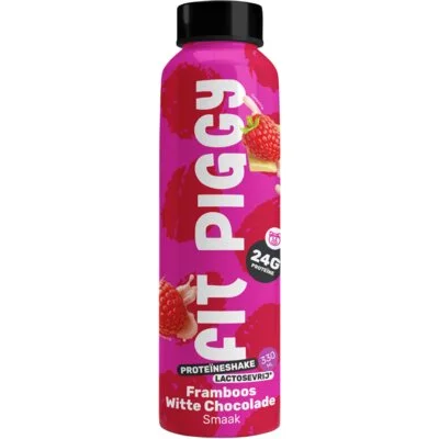 Fit Piggy Proteïneshake framboos witte chocolade