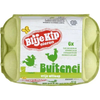 Blije Kip eieren Vrije uitloop buitenei