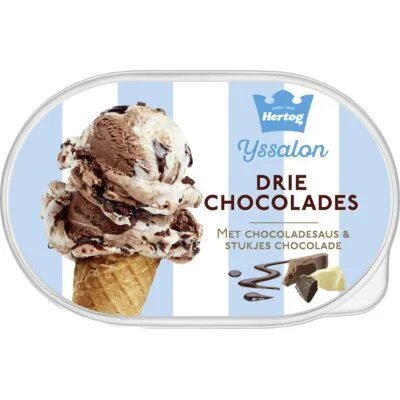 Hertog IJs IJssalon Drie Chocolades 825ml