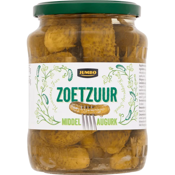 Jumbo Zoetzuur Middel Augurk 670 g