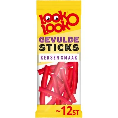 Look-O-Look Gevulde Kersen Sticks 12 stuks