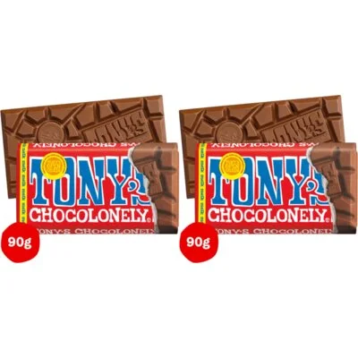 Tony's Chocolonely Reep melk 2-pack