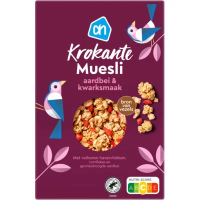 AH Krokante muesli aardbei & kwarksmaak