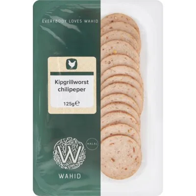 Wahid Kipgrillworst plakjes chilipeper