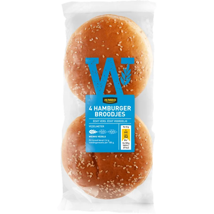 Jumbo - Hamburger Broodjes - 4 Stuks