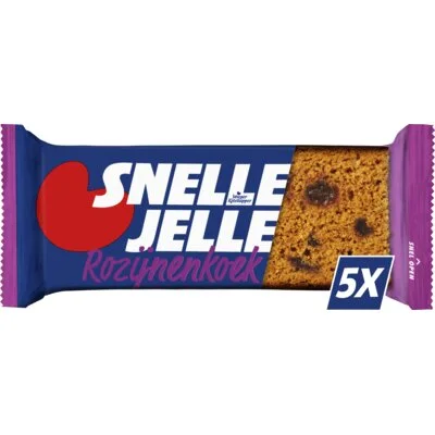 Snelle Jelle (Te) Krachtige Rozijnenkoek 5 Stuks 325 g