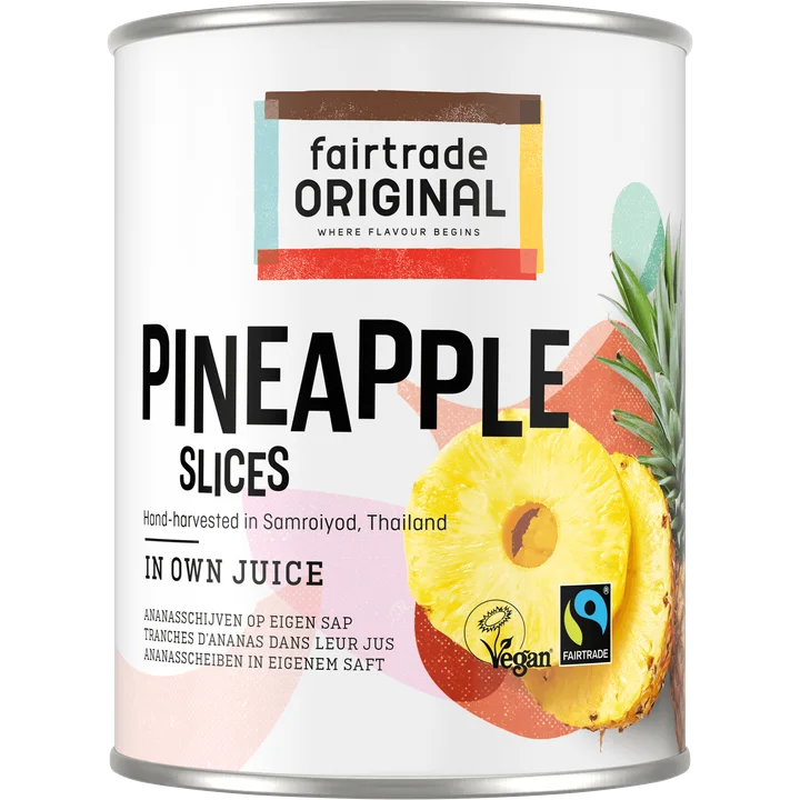 Fairtrade Original Ananasschijven op Eigen Sap 565 g