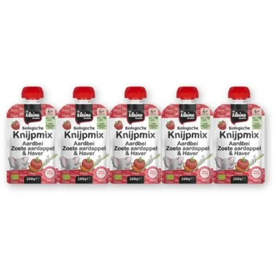 De Kleine Keuken Knijpmix Aardbei & zoete aardappel 5pack