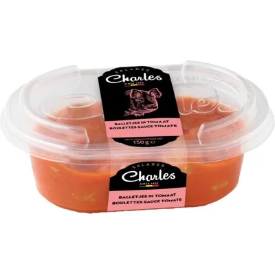 Charles Balletjes in tomatensaus bel