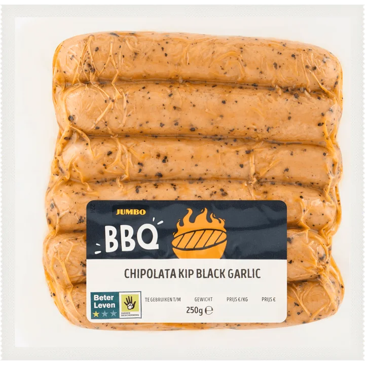 Jumbo BBQ Chipolata Kip Black Garlic 250 g