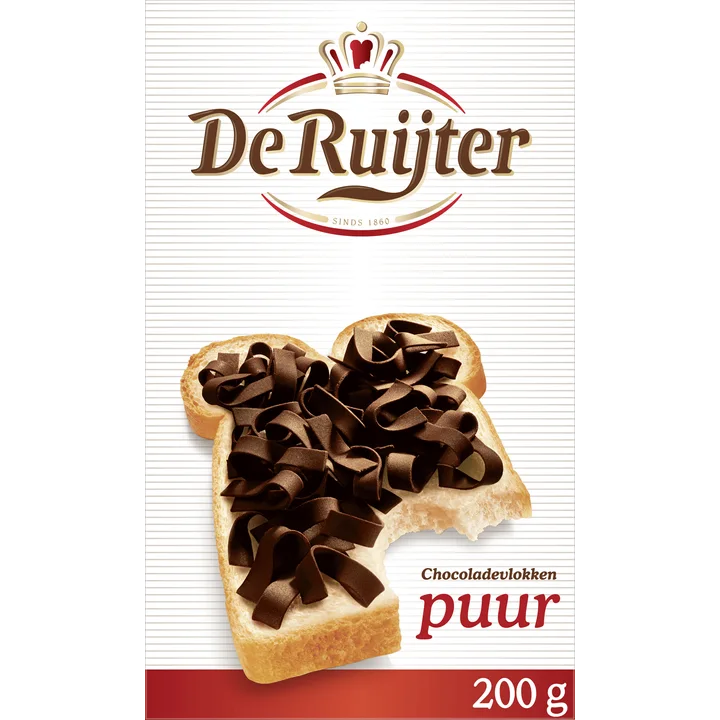 De Ruijter Chocoladevlokken Puur 200g