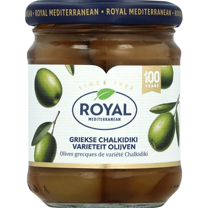 Royal Mediterranean Griekse Chalkidiki Varieteit Olijven 210 g