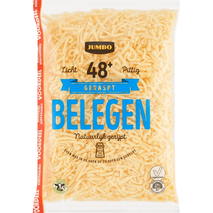 Jumbo Geraspte Kaas Belegen 48+ Voordeelverpakking 300 g