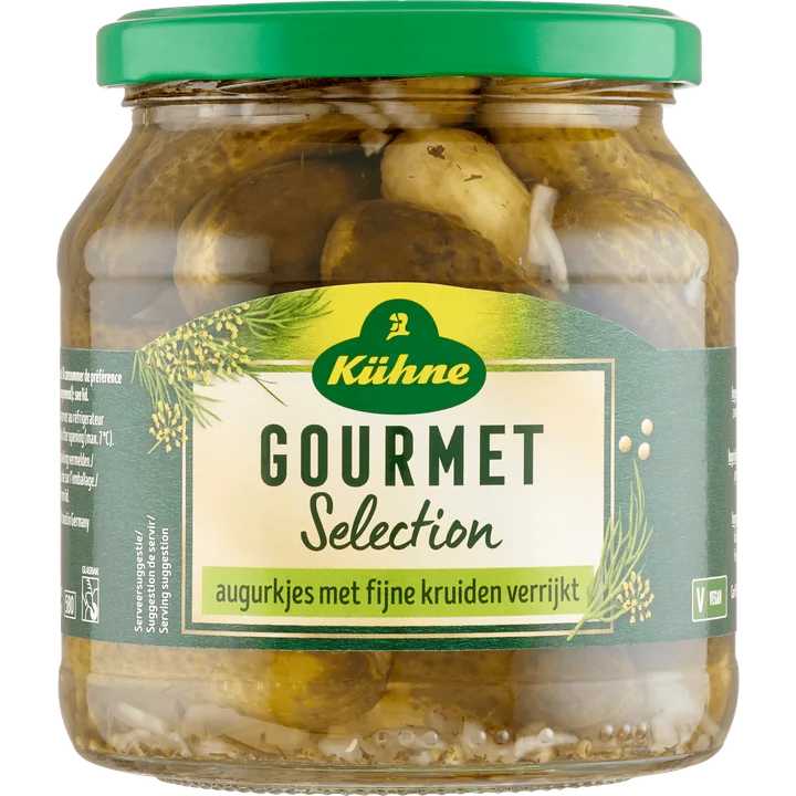Kühne Gourmet Selection Augurkjes met Fijne Kruiden Verrijkt 530 g