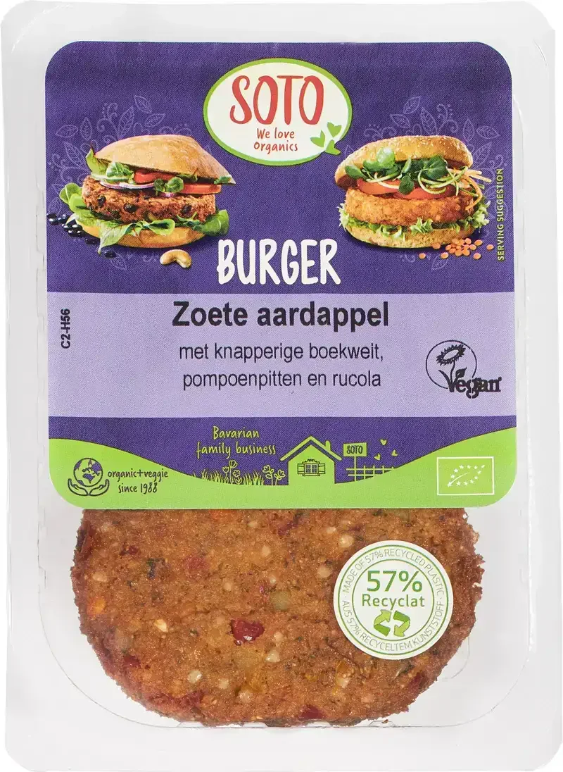 Zoete aardappelburger