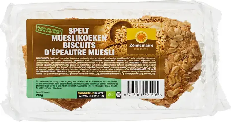 Spelt mueslikoeken